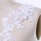 1 Pair 16" Length White Beaded Floral Lace Appliques for Bridal Dress Veil Embellishments